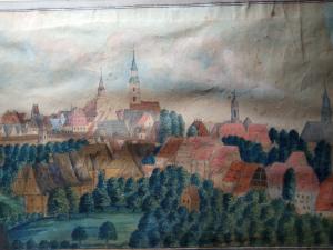 wer kann diesen ort identifizieren? er wurde 1816 gemaLT VON HEINrICH KÜMMEL UNd KÖNNTe iNZW. GANZ ANDERS AUSSEHeN: ABER 3-4 KIRCHEN SPRECHEN FÜR 1 GROßE STADT (SÜDDT.?)