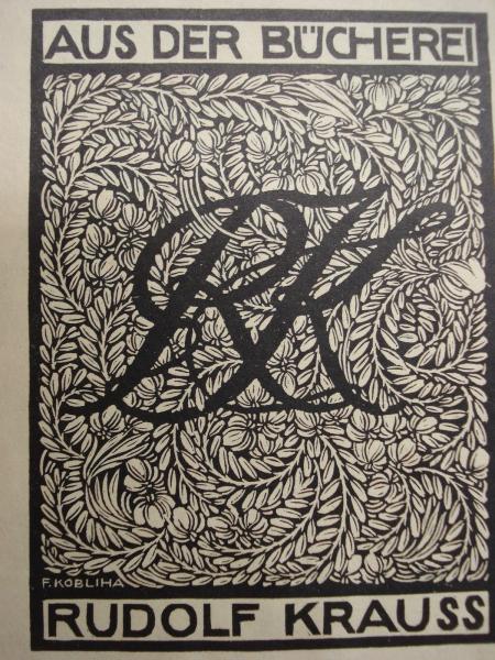 RUDOLF KRAUSS Stuttgart Cannstatt KOBLIHA Prag Exlibris Hamerling Rabenlechner 