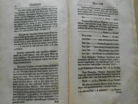 Zoll 1669 Steuer Rößlin Stuttgart 1669 Wolle Holz Vieh Hopfen Pferde Zollamt