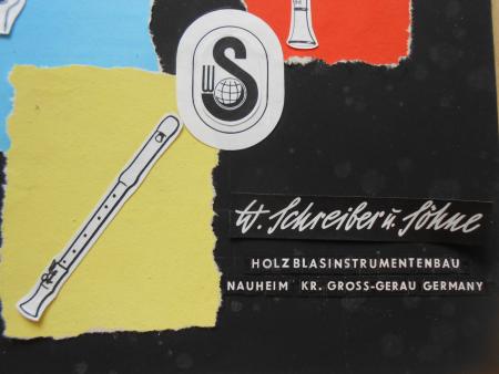 Schreiber & Söhne Holzblasinstrumente Nauheim Blockflöte Klarinette Häring 1950