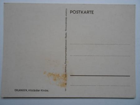 Erlangen Mittelfranken Altstädter Kirche Hermann Lenz Nürnberg Litho-Postkarte