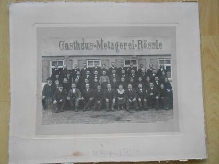 Gasthaus Metzgerei RÖSSLE Dettingen Teck Original  Foto um 1900
