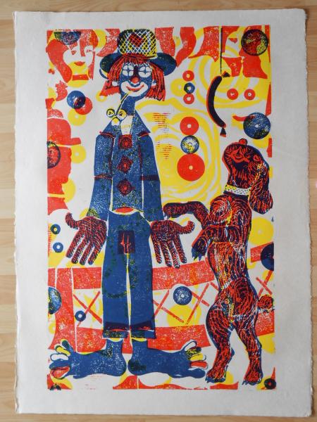 HANS HAHN Seebruck Gültstein Herrenberg  CLOWN mit HUND Zirkus Manege