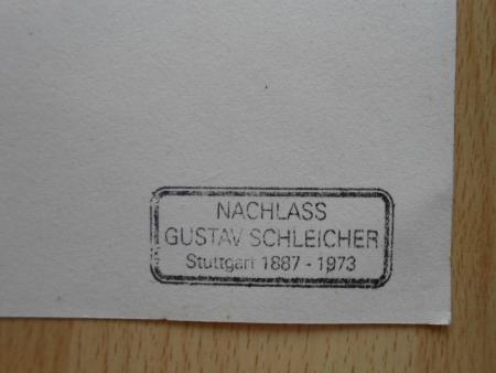 GUTENBERG Aquarell datiert 1937 von Gustav Schleicher Stuttgart Hölzel-Kreis 
