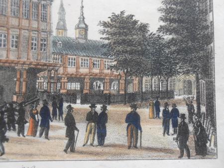 HAMBURG BÖRSE Das Commercium, Die  Waage, Alter Krahn Litho um 1830 Stettenheim