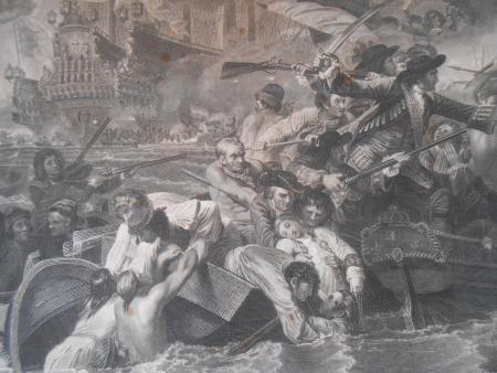 Seeschlacht von BARFLEUR und LA HOUGUE 1692 Georg Döbler Benjamin West London