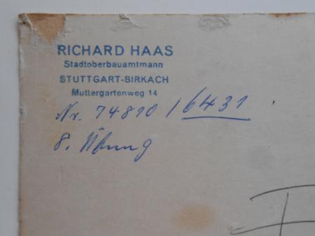 Richard Haas Stadtoberbauamtmann Stuttgart Birkach Muttergartenweg