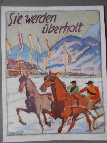 OTTO WEIL Friedrichsthal Saarbrücken Pferderennen Schnee AROSA horse race cheval