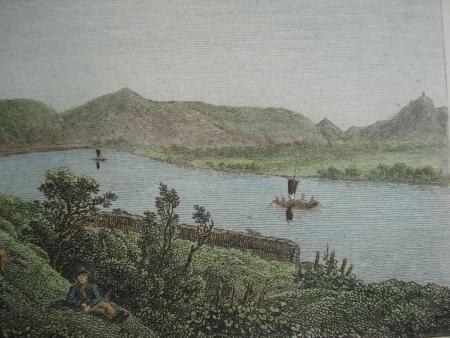 APOLLINARISBERG Remagen J. Roux Kupferstich um 1800  altkoloriert