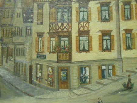 A. Vogelgsang  Neckarstraße Stuttgart (?), Ölgemälde von 1901