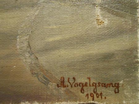 A. Vogelgsang  Neckarstraße Stuttgart (?), Ölgemälde von 1901