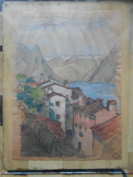 Gustav SCHLEICHER Stuttgart Hölzel Kreis GARDASEE Lago di Garda Gandria Pizzoni