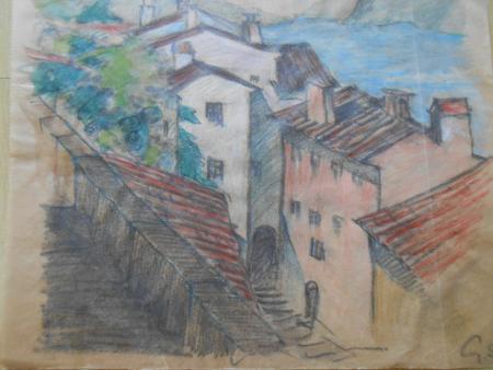 Gustav SCHLEICHER Stuttgart Hölzel Kreis GARDASEE Lago di Garda Gandria Pizzoni