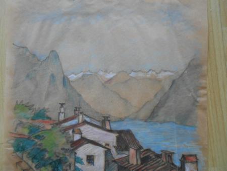 Gustav SCHLEICHER Stuttgart Hölzel Kreis GARDASEE Lago di Garda Gandria Pizzoni