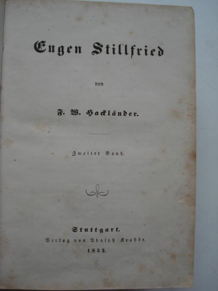 HACKLÄNDER Eugen Stillfried Hardegg Hügel Kechler Lebret Donop Biberach 1852