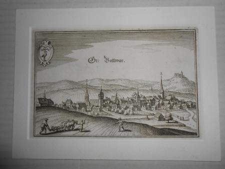 Großbottwar Burg Lichtenberg Ludwigsburg Weinberge MERIAN Topographia Sueviae