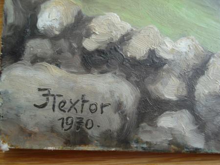 J. TEXTOR Winkelmatten mit MATTERHORN Zermatt Schweiz Ölgemälde datiert 1970