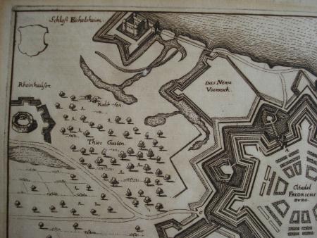 MANNHEIM Zitadelle Friedrichsburg  Eichelsheim Merian Theatrum Europaeum 1635