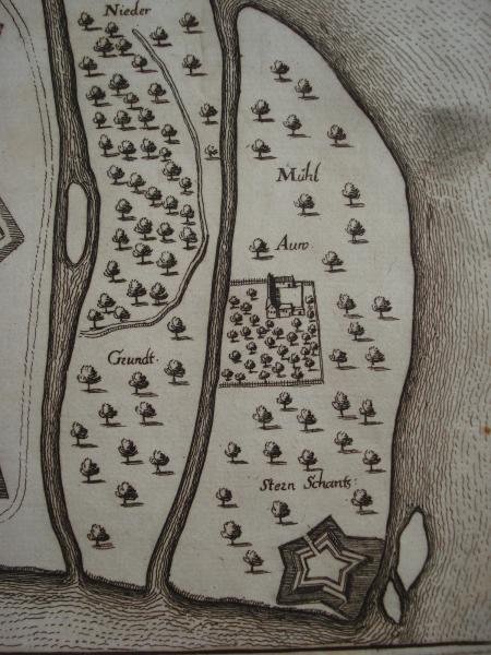 MANNHEIM Zitadelle Friedrichsburg  Eichelsheim Merian Theatrum Europaeum 1635