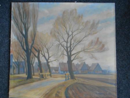Hermann Lenz Dahlen Jerichow  Nürnberg Gaismannshof 1928 Dorf im Frühnebel