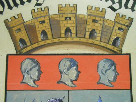 Wappen von  WANGEN im Allgäu handgemalt von Josef Reinhard ? Balingen 1947