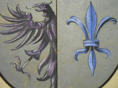 Wappen von  WANGEN im Allgäu handgemalt von Josef Reinhard ? Balingen 1947