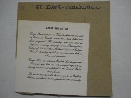 GEORGE HORNE Worcestershire Vancouver Birmingham Mexico  ST. IVES CORNWALL 