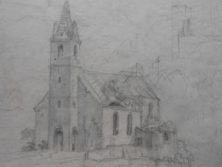 Eberhard Emminger PLANKENTAL BUCHAU Toblach 1841 Biberach Biedermeier Kapelle