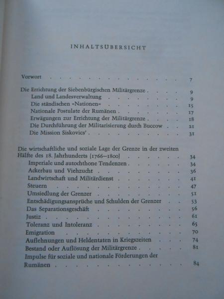 Carl Göllner Die Siebenbürgische Militärgrenze Oldenbourg Verlag Hermann Hienz