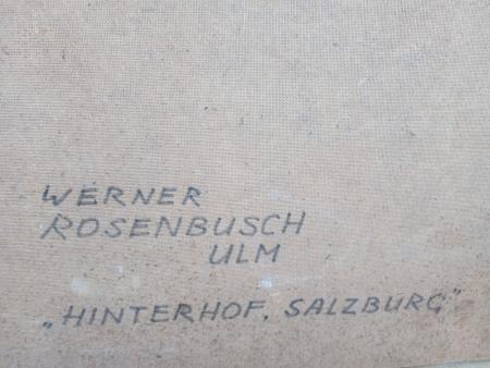 Werner Rosenbusch (1924 -2016 Ulm) Ansicht von SALZBURG, 1955, Surrealismus