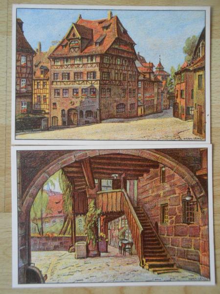 7x Hermann LENZ Dominikanerhof NÜRNBERG SpittlertorTiergärtnertor Kaiserstallung