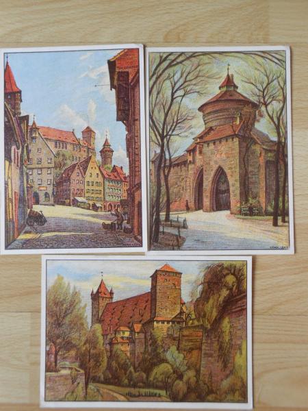 7x Hermann LENZ Dominikanerhof NÜRNBERG SpittlertorTiergärtnertor Kaiserstallung