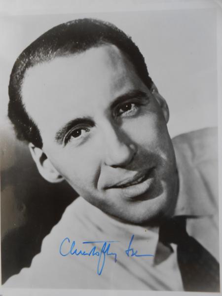 Original Autogramme CHRISTOPHER LEE Dracula Vampir Hollywood Kino Film Warner 