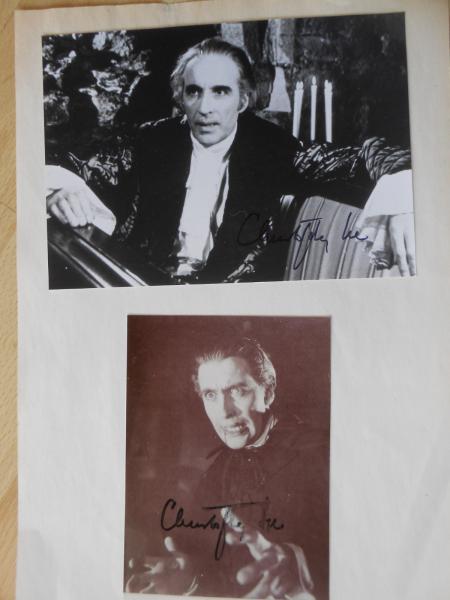 Original Autogramme CHRISTOPHER LEE Dracula Vampir Hollywood Kino Film Warner 