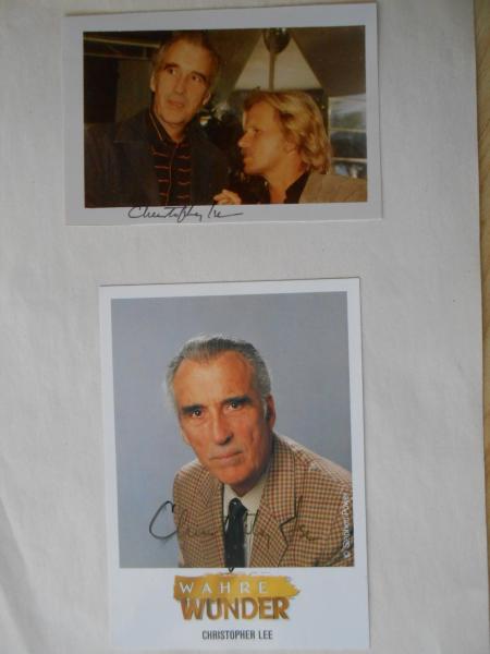 Original Autogramme CHRISTOPHER LEE Dracula Vampir Hollywood Kino Film Warner 