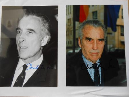Original Autogramme CHRISTOPHER LEE Dracula Vampir Hollywood Kino Film Warner 