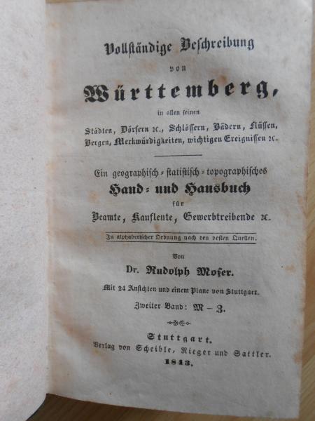 Rudolph MOSER WÜRTTEMBERG Dopffel Lauffen Liebenzell Waldburg Teinach Niedernau