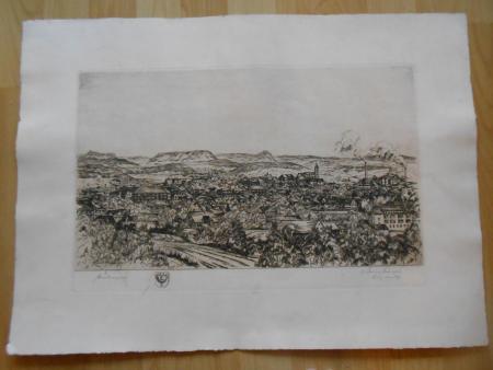 August Gustl ILLENBERGER NÜRTINGEN -Panorama Heidenheim Schorndorf Düsseldorf