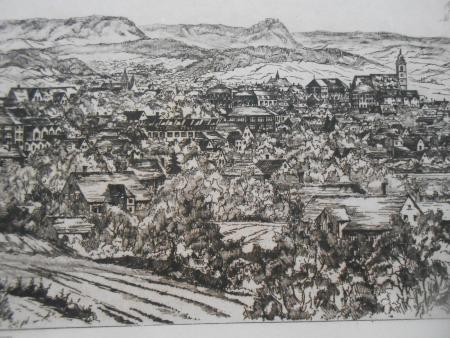 August Gustl ILLENBERGER NÜRTINGEN -Panorama Heidenheim Schorndorf Düsseldorf