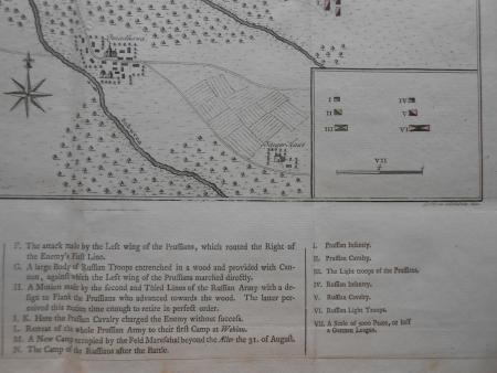 Plan of the Battle of JAEGERNDORF Feldmarschall Lehwald Prince Apraxin Plewisken