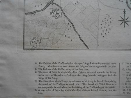 Plan of the Battle of JAEGERNDORF Feldmarschall Lehwald Prince Apraxin Plewisken