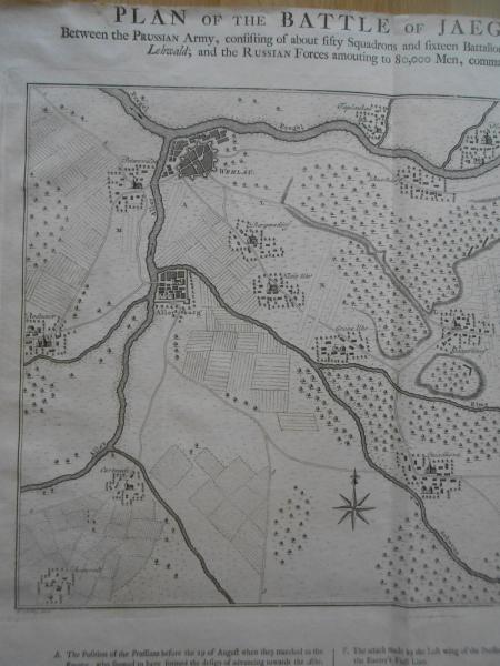 Plan of the Battle of JAEGERNDORF Feldmarschall Lehwald Prince Apraxin Plewisken