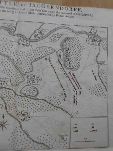 Plan of the Battle of JAEGERNDORF Feldmarschall Lehwald Prince Apraxin Plewisken