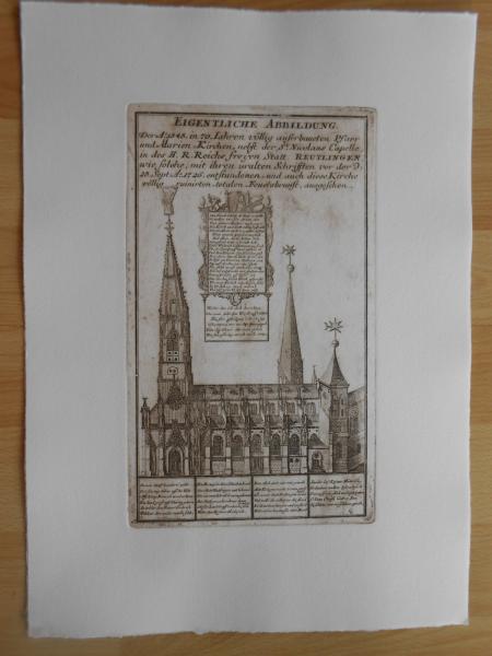 REUTLINGEN Marienkirche Johann August Corvinus Augsburg  Leipzig 1727 Neudruck