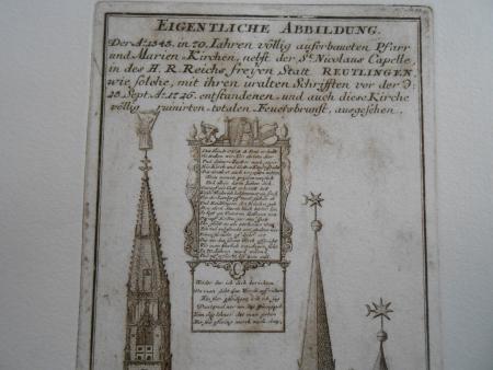 REUTLINGEN Marienkirche Johann August Corvinus Augsburg  Leipzig 1727 Neudruck