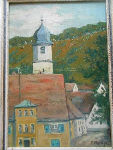 2 Ölgemälde von F. MAEDGE Ansicht v. Bad  IMNAU Eyach-Tal Haigerloch Schwarzwald