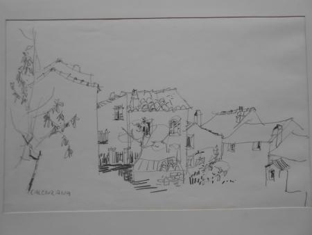 CALENZANA Haute Corse Korsika Balagne Frankreich 2 Zeichnungen um 1950