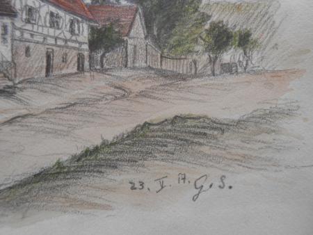 Engelberg Oberhof Gustav Schleicher Stuttgart Hölzel Kreis  Aquarell von 1917