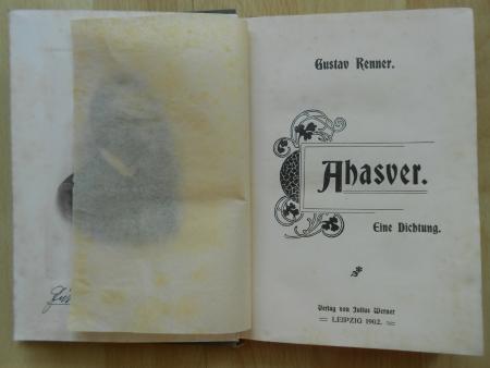 GUSTAV RENNER AHASVER mit Autogramm von Renner! Gertrud Oelschläger Franz Marc 