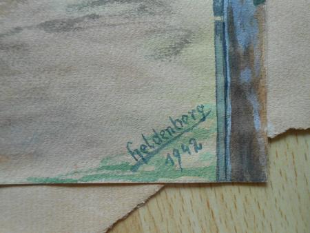 Heldenberg Hollabrunn Schmida Weinviertel Österreich Kirchturm Aquarell